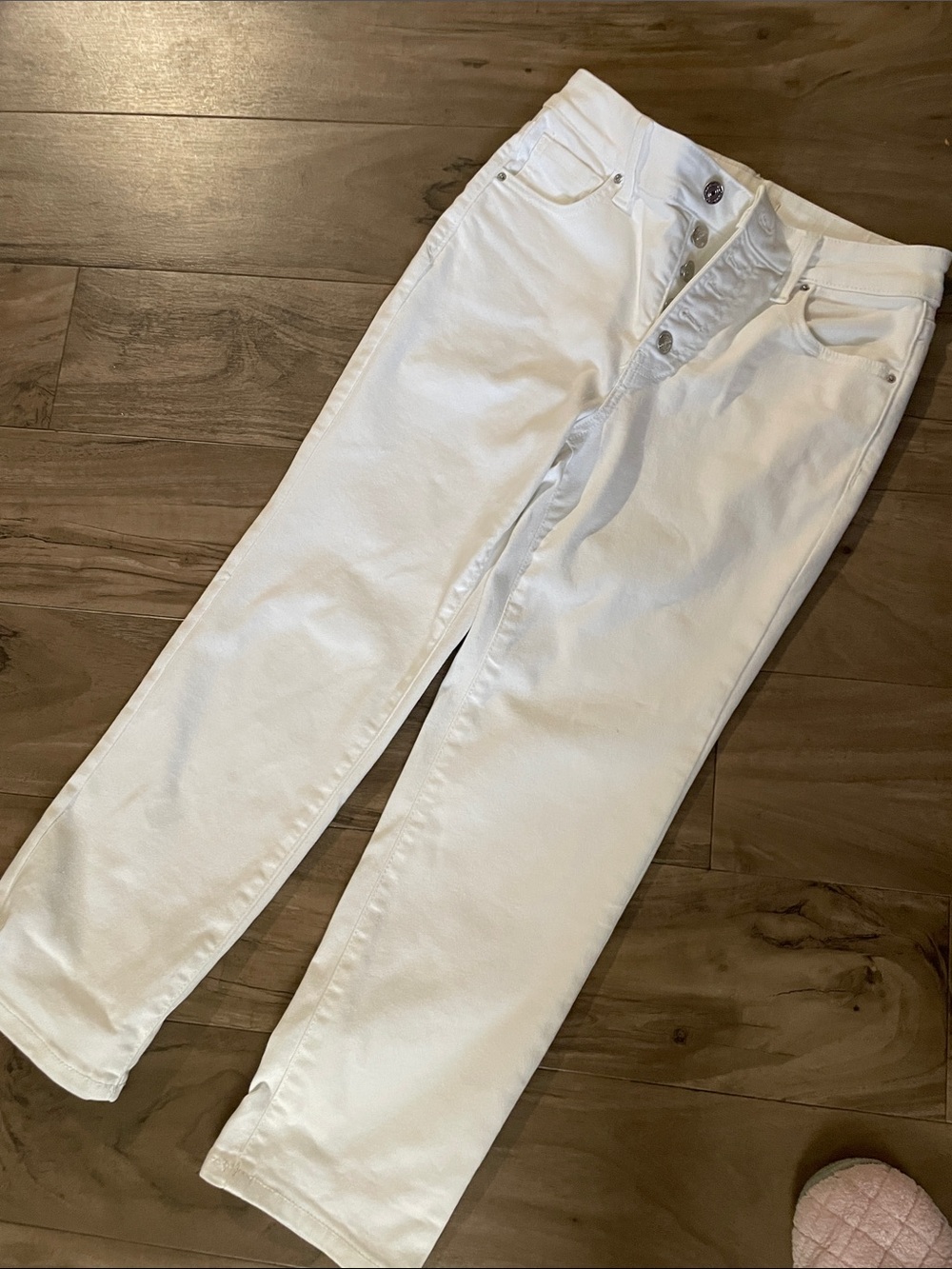 Mj Jeans Women's White High-Rise Button-Fly Jeans